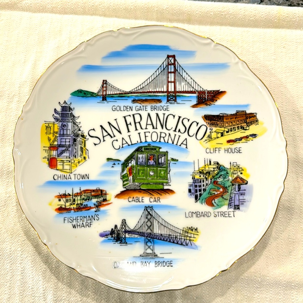 Vintage State Collector Plate San Francisco, California